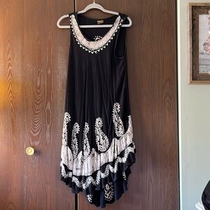 Rima black with gray bottom long sundress. Sleeveless and ons size fits all.